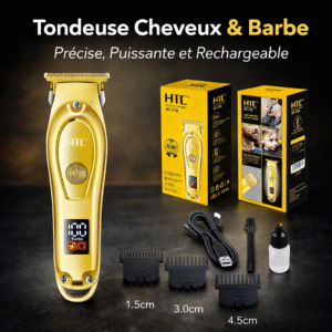 tondeuse cheveux et barbe htc at 176 design gold premium & Écran lcd