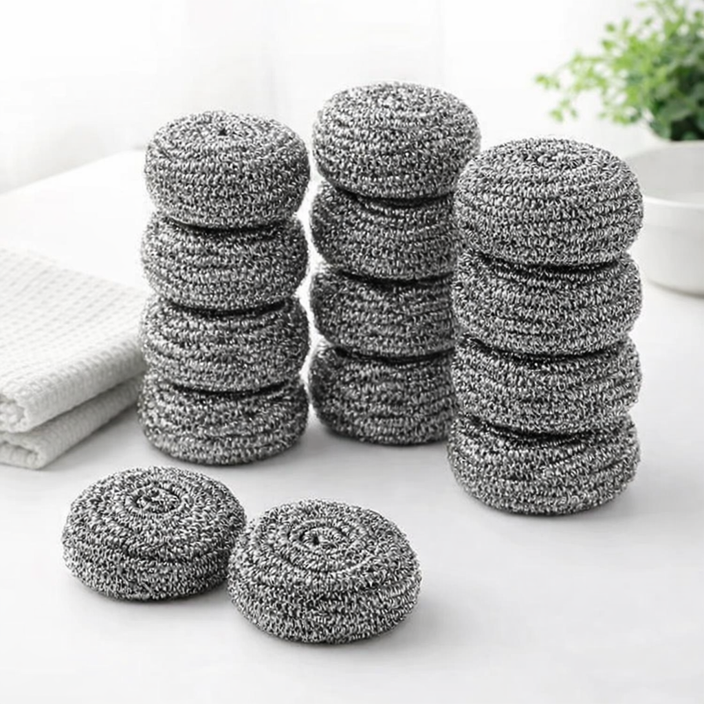 pack de 12 pcs brosse metalique vaisselle