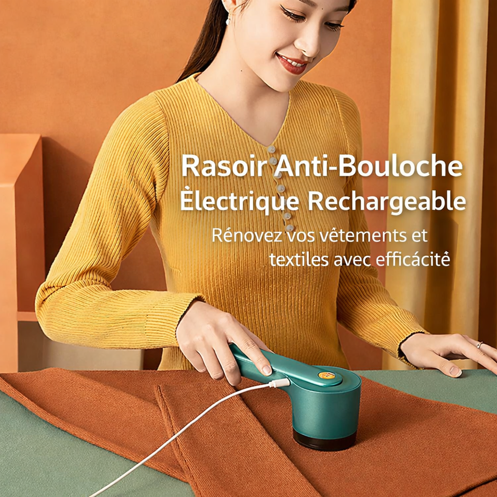 rasoir anti bouloche Électrique rechargeable rénovateur de vêtements & textiles premium