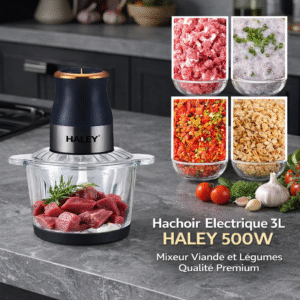 hachoir Électrique 3l haley 500w mixeur viande et légumes qualité premium