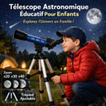 télescope astronomique Éducatif pour enfants zoom x20 x30 x40 avec trépied ajustable