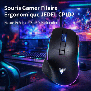 souris gamer filaire ergonomique jedel cp102 haute précision & led