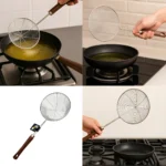 ecumoire manche en bois grande taille