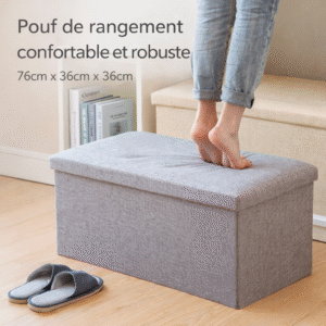 boite de rangement pouf rectangulaire