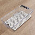 rangement transparent pour refrigerateur avec egouttoir – moyen