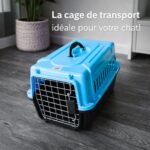 caisse de transport pour chats & petits chiens bleu ciel